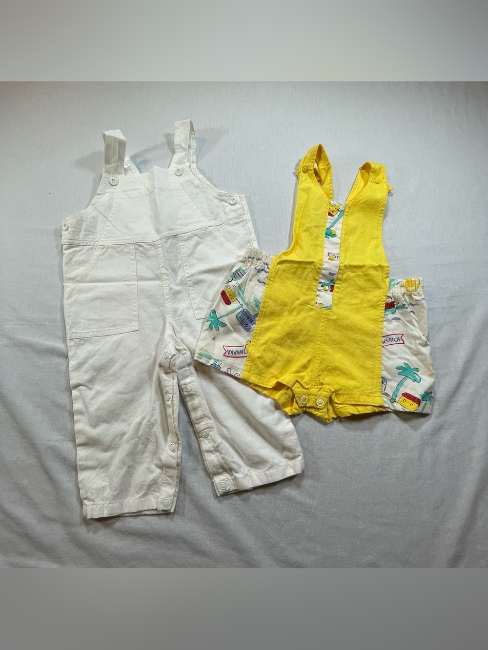 VTG Ocean Pacific Overalls Infant 12/18 Months USA Beach Retro 1980